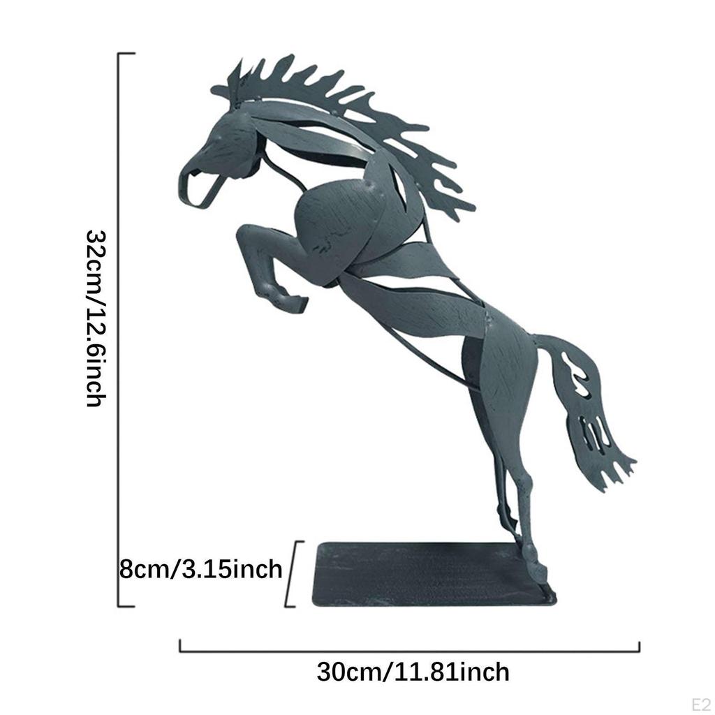 Decorative Horse Figurine Running Statue Table Metal Craft Iron Sculpture for Restaurant