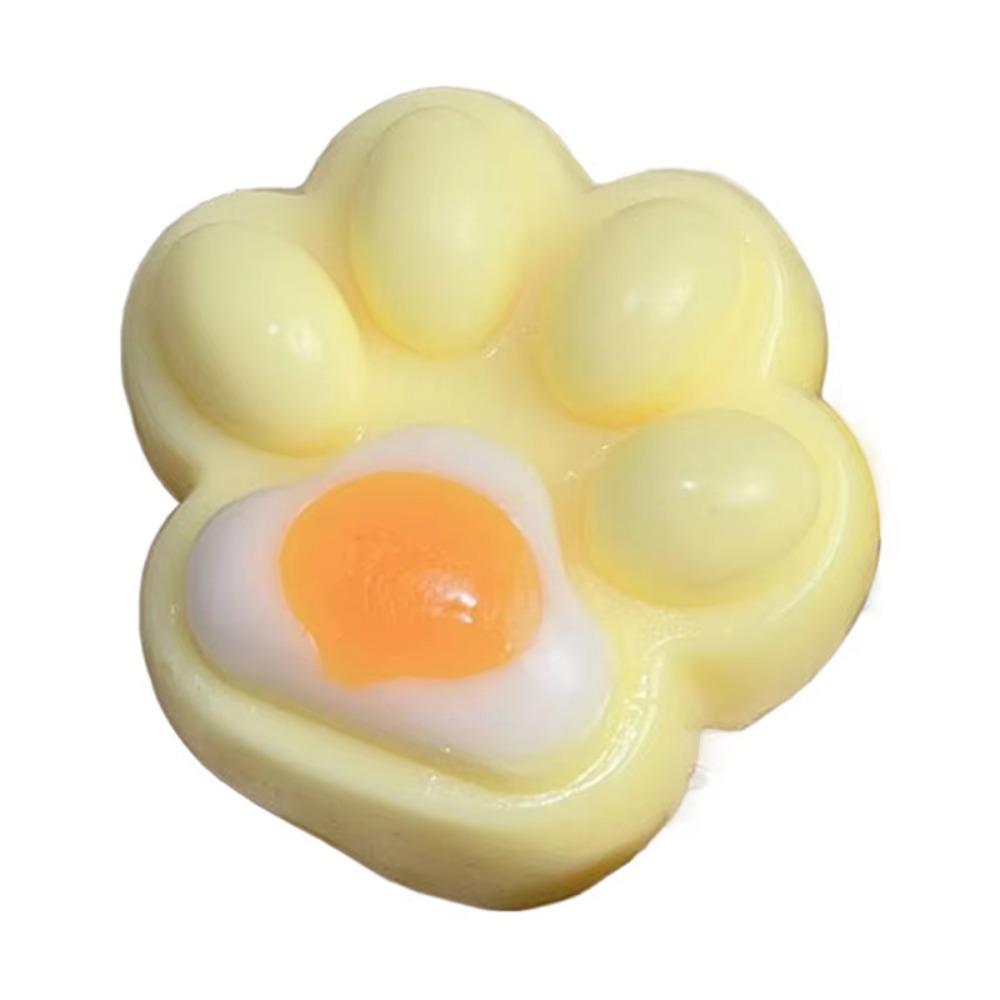 Three-color Rainbow Mini Cat Paw Squeeze Toy Poached Egg Pinch Decompression Toy Practical Jokes