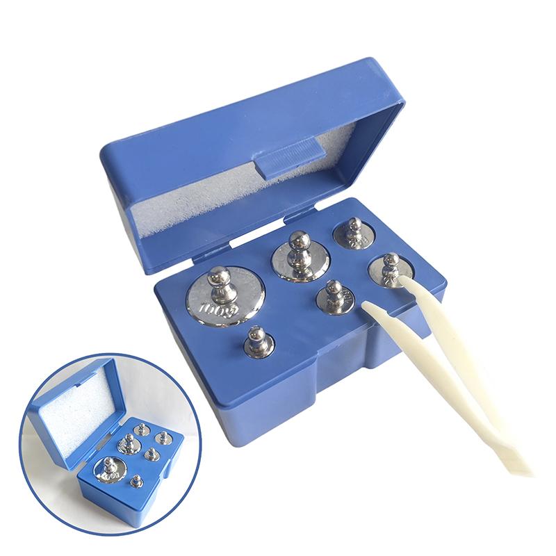 6 шт./наборов инструментов для домашней кухни 5 г 10 г 20 г 50 г 100 г грамм точный калибровочный комплект хромированное покрытие весы набор гирь