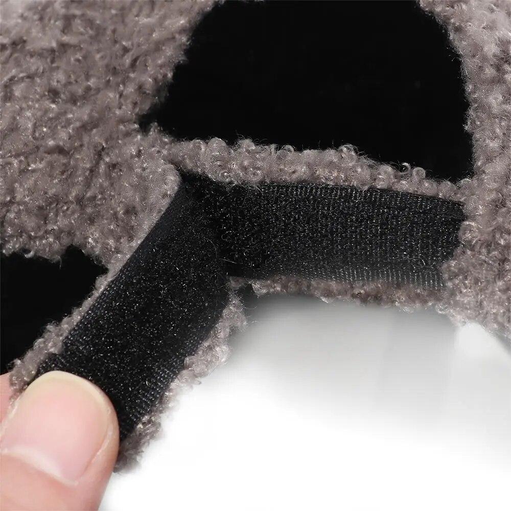 Утепленная бейсболка из овечьей шерсти с козырьком, шляпа от солнца для женщин и девочек, теплая уличная осенне-зимняя плюшевая нечеткая мужская кепка, регулируемая шляпа в стиле хип-хоп