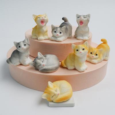 Миниатюрные фигурки кошек из смолы, милые реалистичные статуэтки кошек, миниатюрные фигурки животных для украшения тортов, приборной панели автомобиля, микро-ландшафтов, кукольных домиков, поделок DIY