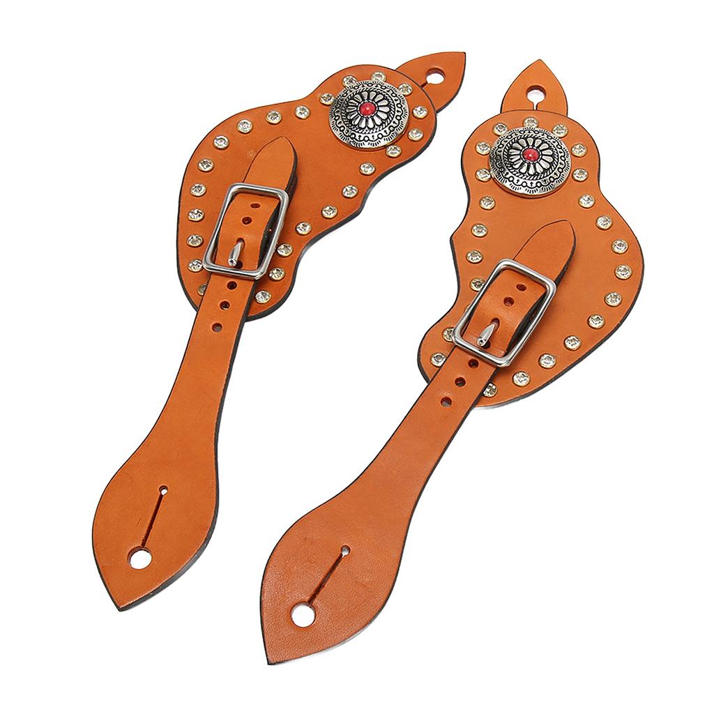 Spur Strap Artificial Leather Adjustable Western Spur Strap with Buckle for Horse Riding Equipment