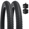 YunSCM Set of 2, 22x1.95 Tires, 22x1.95 53-457 Bicycle Tires + 22x1.75/2.25 Tubes with 32mm American Valves + Tire Lever, Y-226