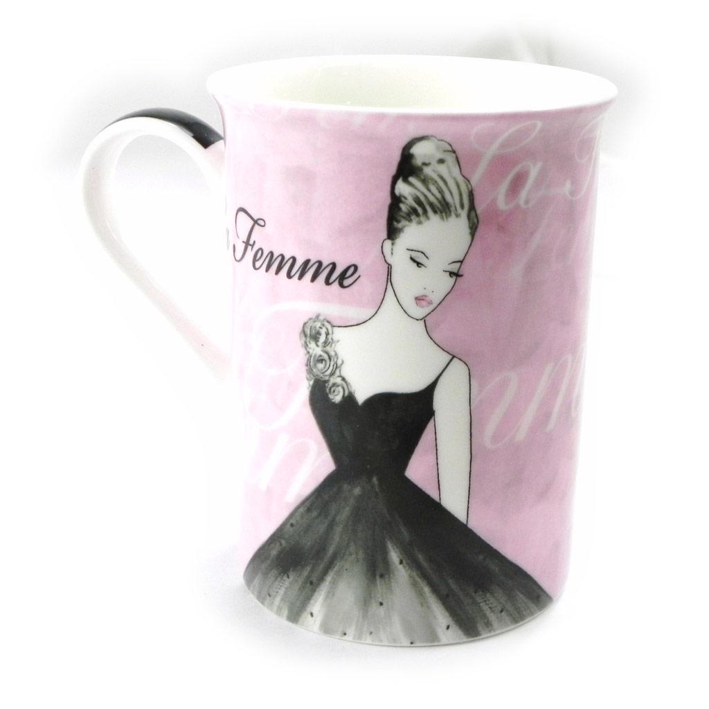 Les Trésors De Lily [I4957] - Cappucino Mug 'Belle Epoque' Pink - 110x95 Mm