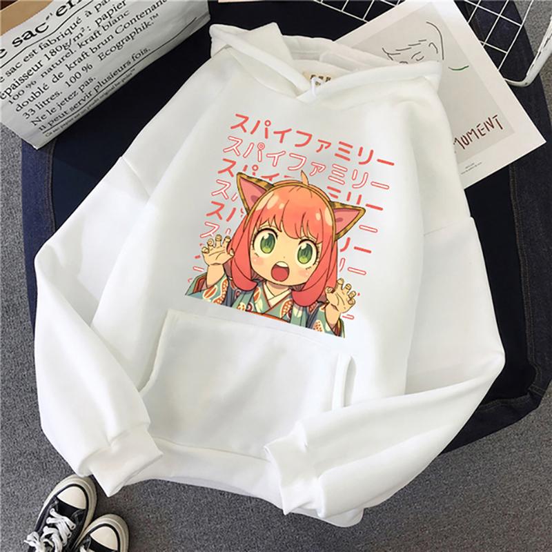 Новая толстовка с капюшоном Anime Spy X Family Anya Forger Harajuku Kawaii Manga Graphic Sweatshirt Hoody Casual Streetwear Unisex