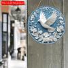 1pc 2d Flat Round Wooden Flat Sign - 20cm, Dove of Peace Theme, Suitable for Home, Office, Garage, Coffee Shop, Bar, Holiday Party Decoration, Gift
