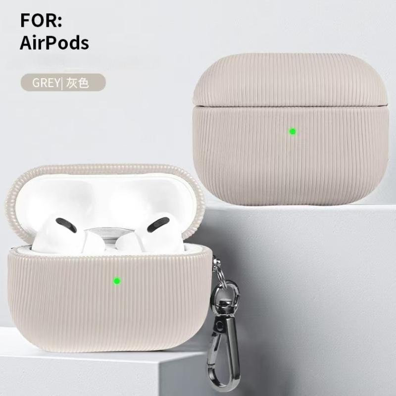 Роскошный кожаный чехол в полоску для наушников AirPods Pro 2 3 с поддержкой беспроводной зарядки, жесткий ПК-защита для наушников Airpods 1 2 3 4
