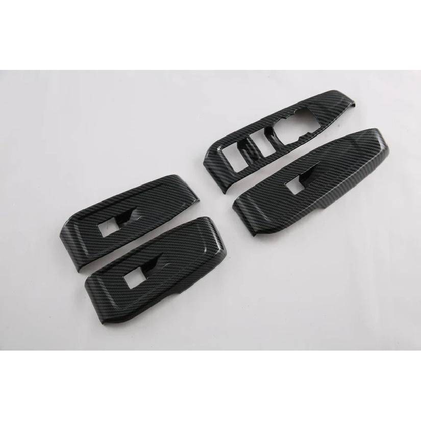 For Ford RANGER T9 2024 Interior ABS Carbon Door Armrest Window Switch Buttons Panel Covers Trims Car Styling Accessories