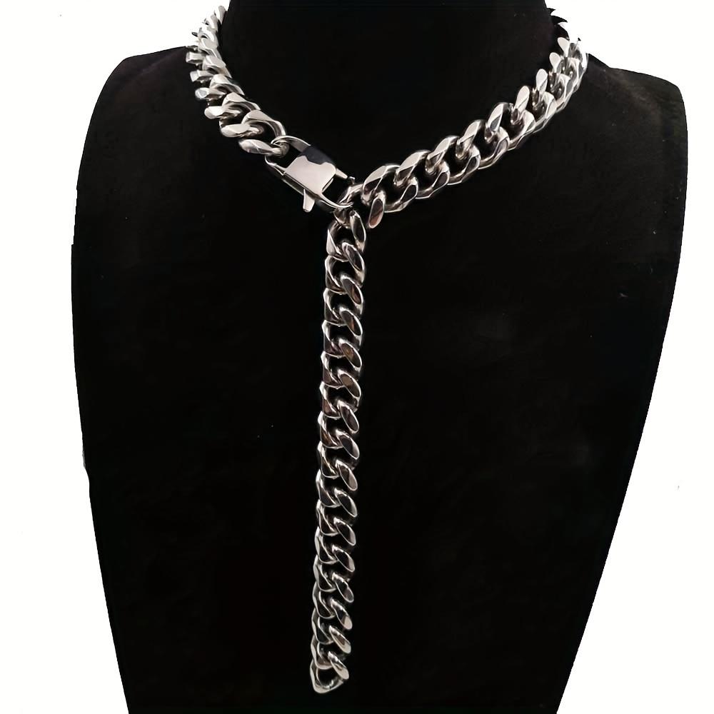 15mm Stainless Steel Silver Cuban Chain Choker Necklace for Men
