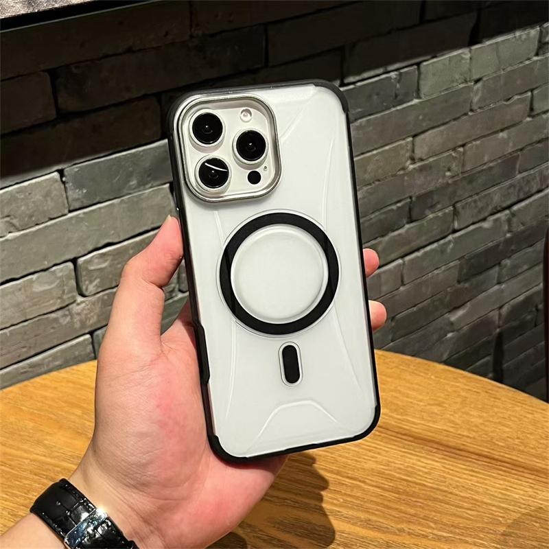 Матовый прозрачный модный технологичный чехол для iPhone 16 Plus 15 14 13 12 Pro Max 11 Магнитный чехол для беспроводной зарядки Magsafe