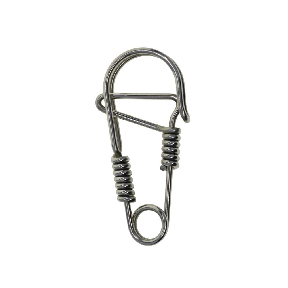 Stainless Steel Clasp Dual Lock Keychain Snap Clip Carabiner Key Ring Belt Clip