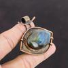 Лабрадорит Подвеска из натурального драгоценного камня Медный кулон Подвески ручной работы Ювелирные изделия из окисленной меди Красивые ювелирные изделия из лабрадорита Стильные подвески