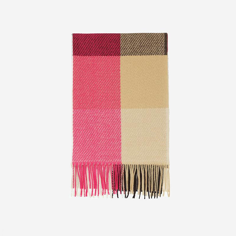 2025 Autumn And Winter New Classic Diagonal High-End Plaid Scarf Women'S Scarf Versatile Imitation Cashmere Shawl
