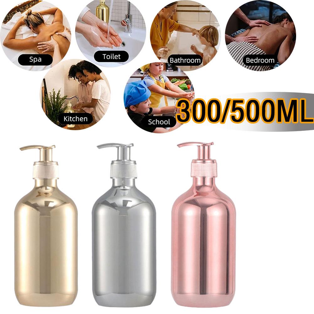 Electroplating Shampoo Bottle PET Press Type Lotion Empty Bottle Bathroom Shower Gel Large-Capacity Soap Dispenser