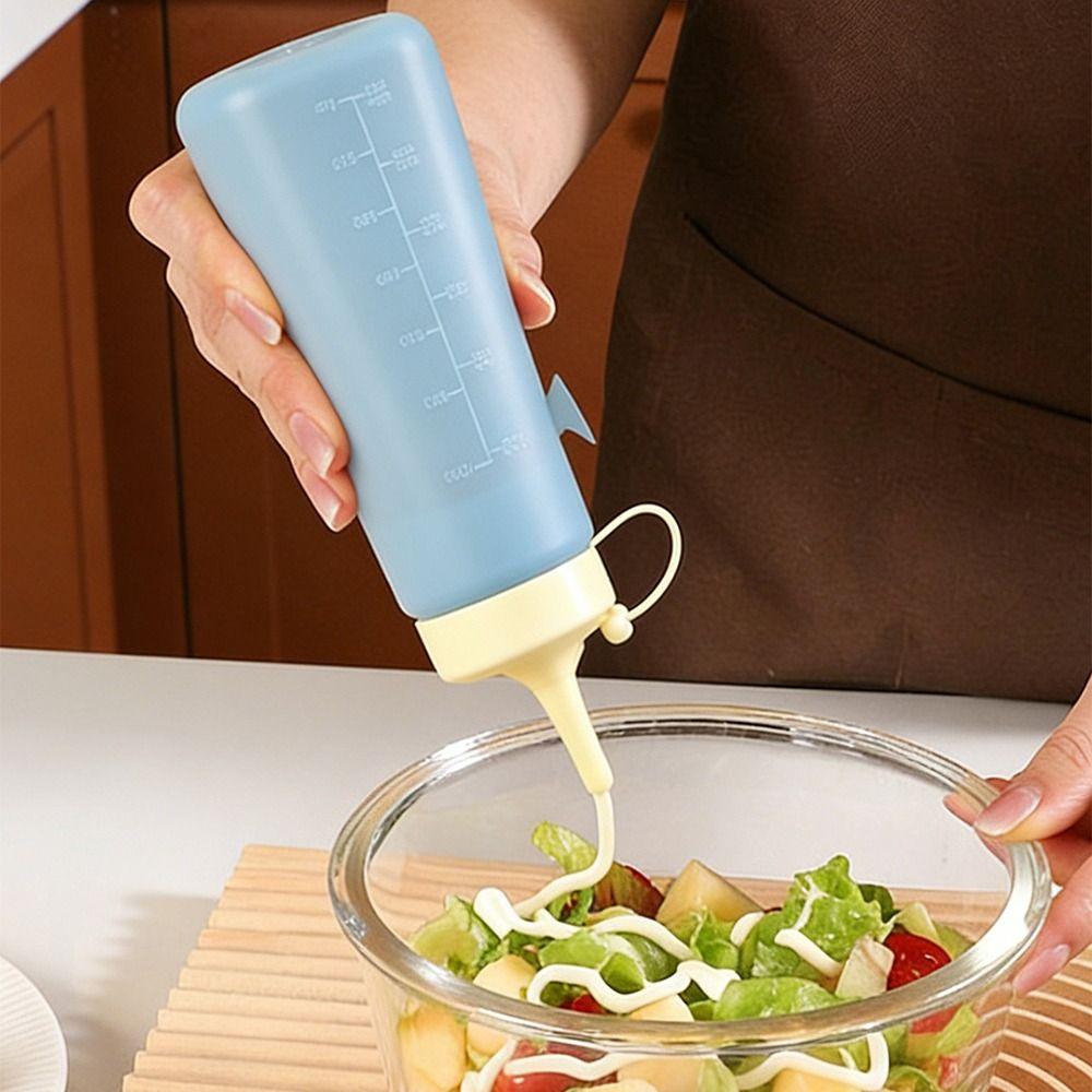 Transparent Condiment Squeeze Bottle Leakproof Design Silicone Split Bottle Salad Dressing