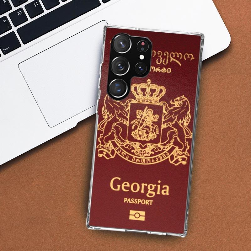 Чехол для телефона с флагом Грузии для Samsung Galaxy S24 S23 S22 Ultra S21 S20 Fe S10 Plus S10E S9 S8 + чехол в виде ракушки