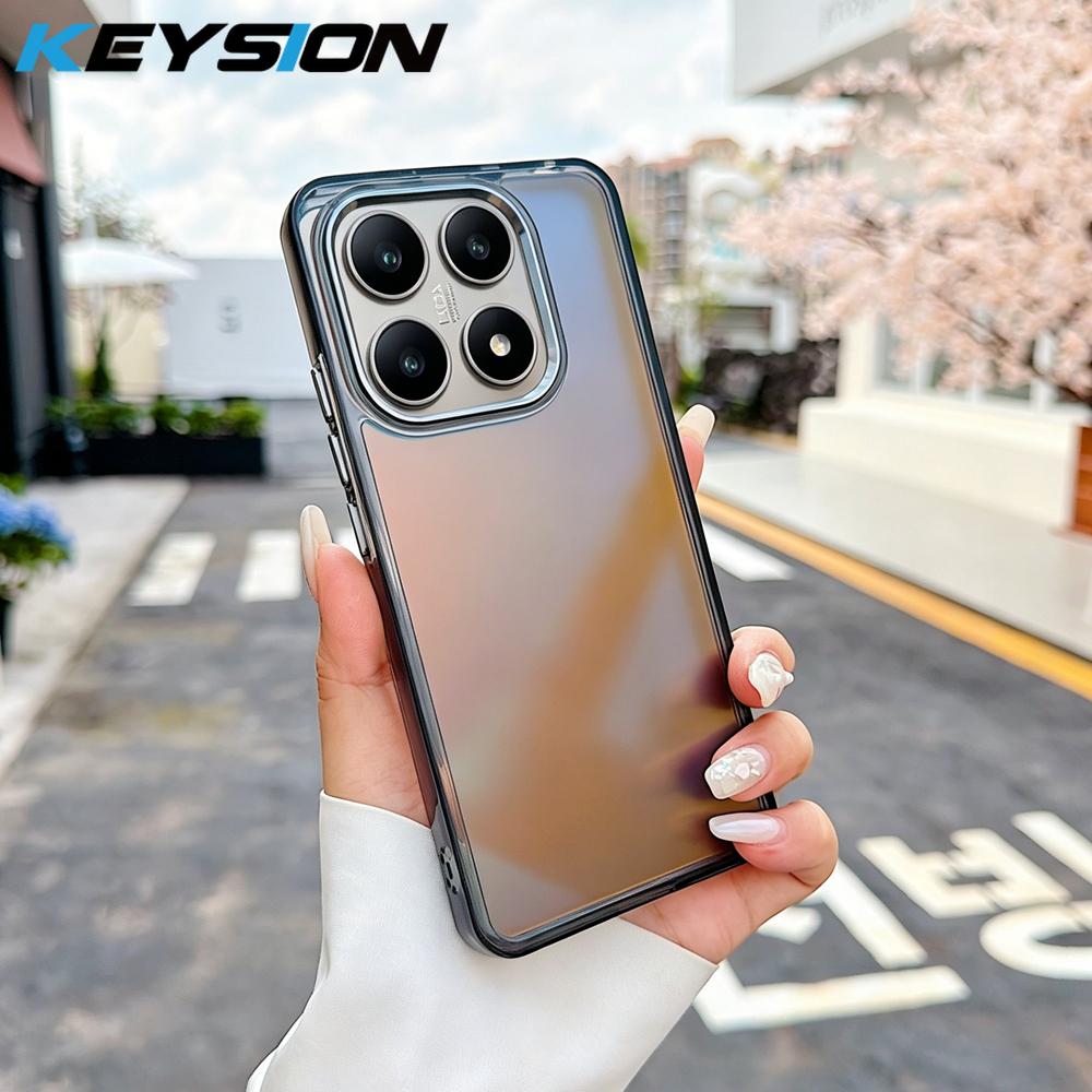 KEYSION Модный лазерный градиентный цветной чехол для телефона для Xiaomi 14T 14T Pro 5G, мягкий ударопрочный задний чехол из ТПУ+ПК для Xiaomi 14T 5G