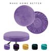 Premium Silver Fox Velvet Round Stool Cover Elastic Universal Bar Seat Cover Slip Resistant Protective Chair Slipcover