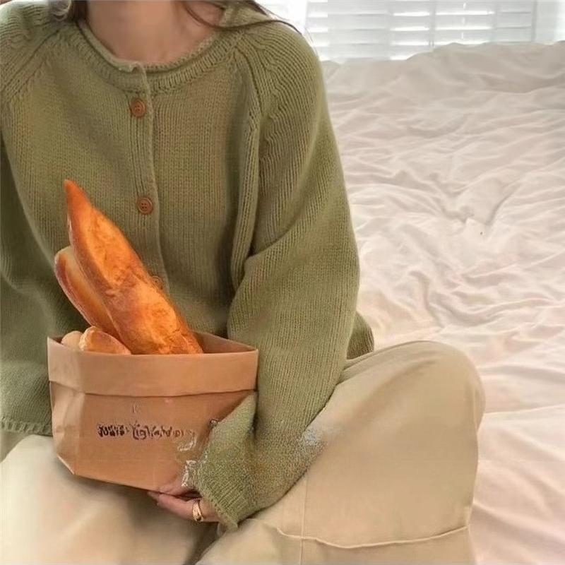 Женские вязаные кардиганы пальто осень зима однотонные с длинным рукавом однобортные повседневные оверсайз куртки-свитера для молодых женщин