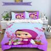 Msha and Bear 3pcs Bedding Set Duvet Cover Closure Includes 1 Duvet Cover & 2 Pillowcases for All Seasons Bedroom Home Dorm Decor