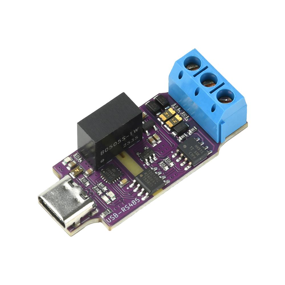 Модуль преобразования USB Type-C в RS485, последовательный порт, USB Type-C на 3-контактный 485-конвертер, на борту TVS и самовосстанавливающийся предохранитель