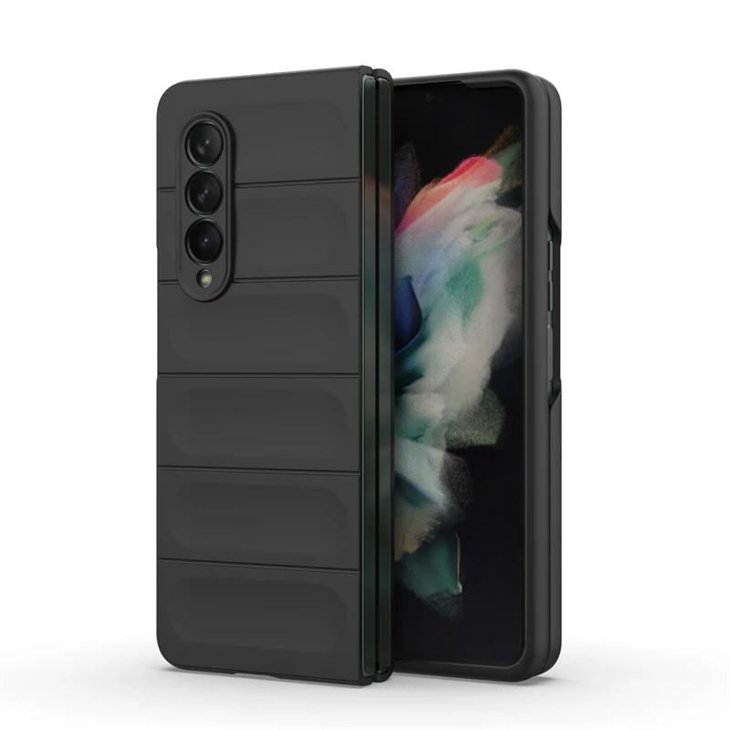 Для Samsung Galaxy Z Fold3 4 5 5g задняя крышка телефона чехол мягкий жидкий силикон противоударный защитный чехол Funda Coque
