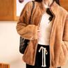 Cotton Jacket Women's Fall and Winter Padded Warm Thickened Soft Zipper Top Stand-up Collar Double-sided Velvet Comfortable Jacket