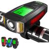 Multi Function Bicycle Front Light Led Lamp MTB Computer Speedometer 5 Modes Horn Bell Bike Headlight Cycling Flashlight