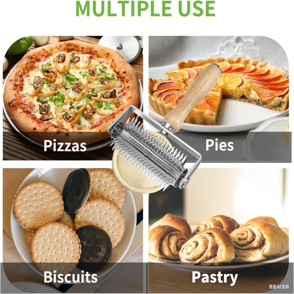 Stainless Steel Pizza Roller Puncher Effort-saving Berry Crusher Baking Tool
