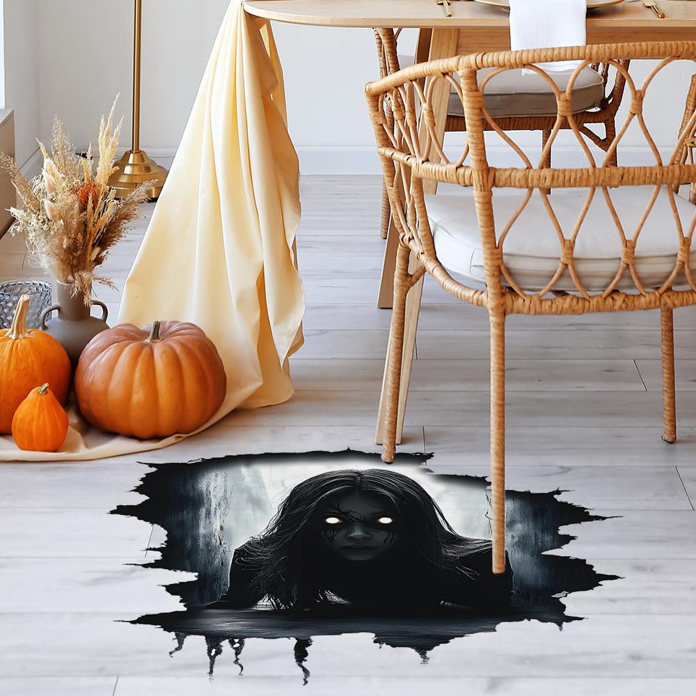 Halloween Scary Wall Breaking Female Ghost Living Room Home Stickers Decor