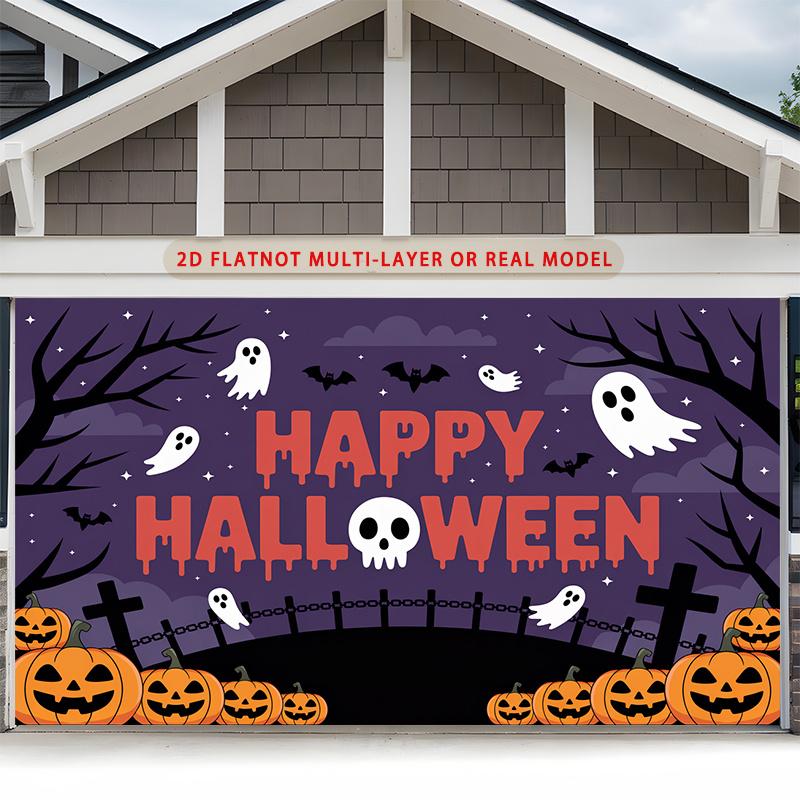 Party Backdrop Halloween Flat Spooky Gothic Skull Pumpkin Birthdays Showers Weddings Photo Booth Decor Front Door Decor