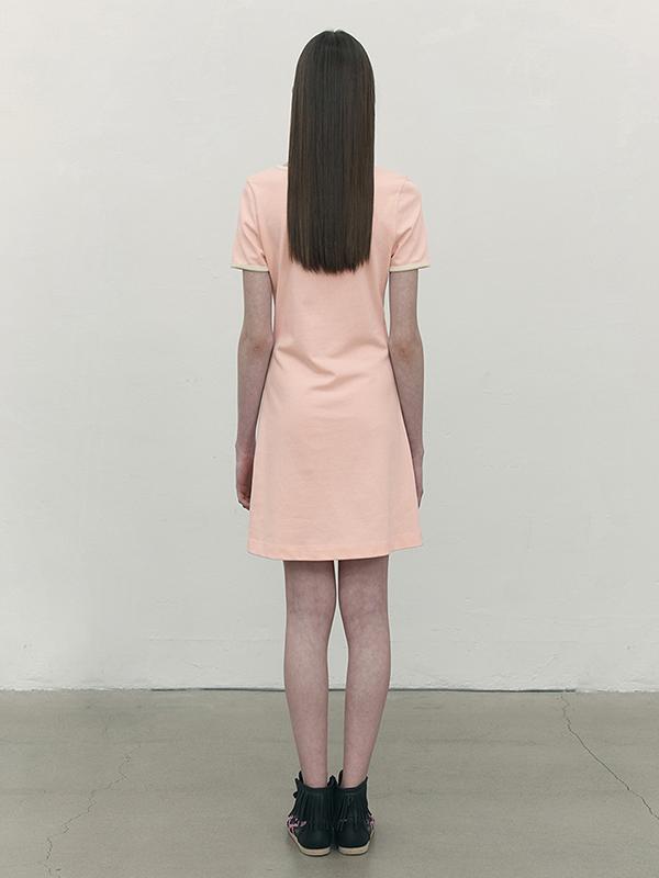 Kirsh Small Cherry Round Neck Dress [Salmon]