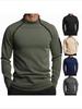 High-Neck Tactical Men's Pullover - Autumn Winter Insulated Breathable  Solid Color Outdoor Sweatshirt