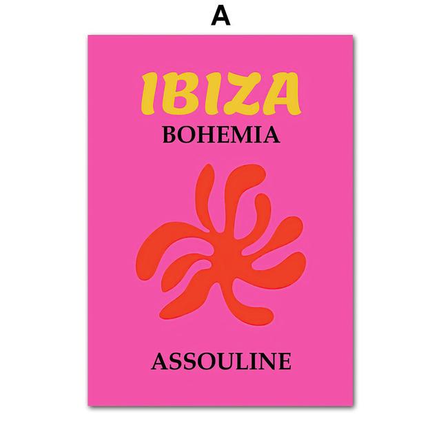 Рамка из цельного дерева Матисс Тропические растения Эйфелева башня Плакаты сглаза и принт Wall Art Холст Картины Картины Украшение гостиной