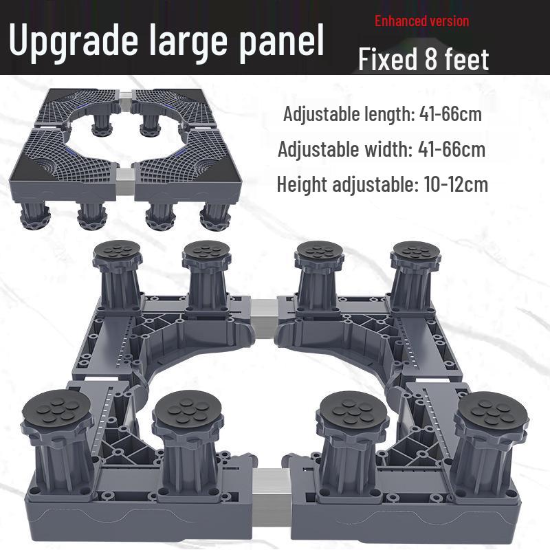 Серый регулируемый мобильный стенд для стиральной машины с колесами и тормозами