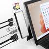 Surface Pro USB Hub Thunerbolt 4 Display 40G Data 100W 100M LAN Card Slot Surface Pro9 Hub Triple Display Surface Pro Accessories 9/10/11 USB-C