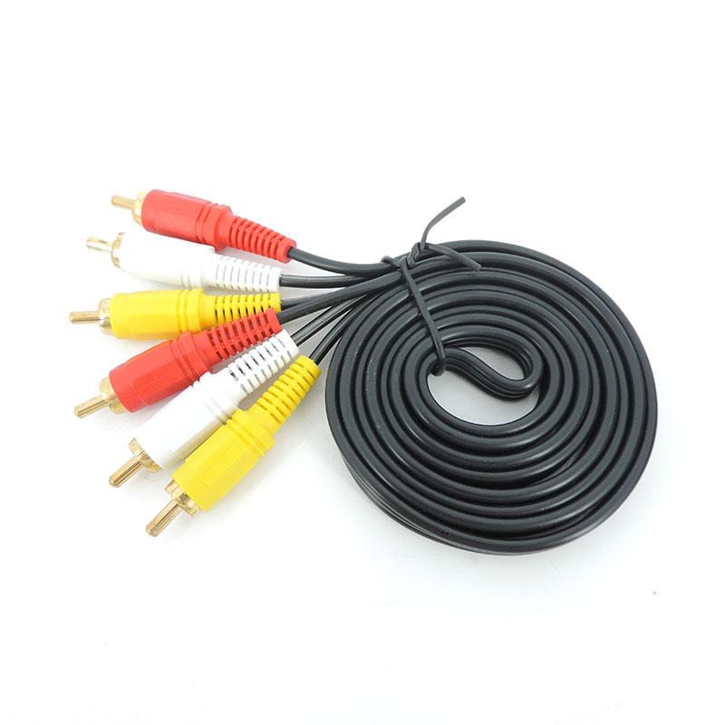 1.5M/3M/5m Gold Plated RCA Male To 3 RCA 3RCA Male Connector Composite Audio Video AV Extension Cable Plug Cord WIRE