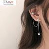 925 Sterling Silver Tassel Earrings For Women New Fashion Stars Moon Zircon Stud Earrings Elegant Party Jewelry Gifts