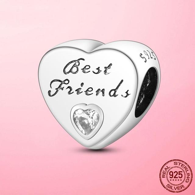 Семейная любовь настоящая 925 пробы серебряная дочка сердечко бусины подходят оригинальный модный браслет подвески серебро 925 изготовление ювелирных изделий