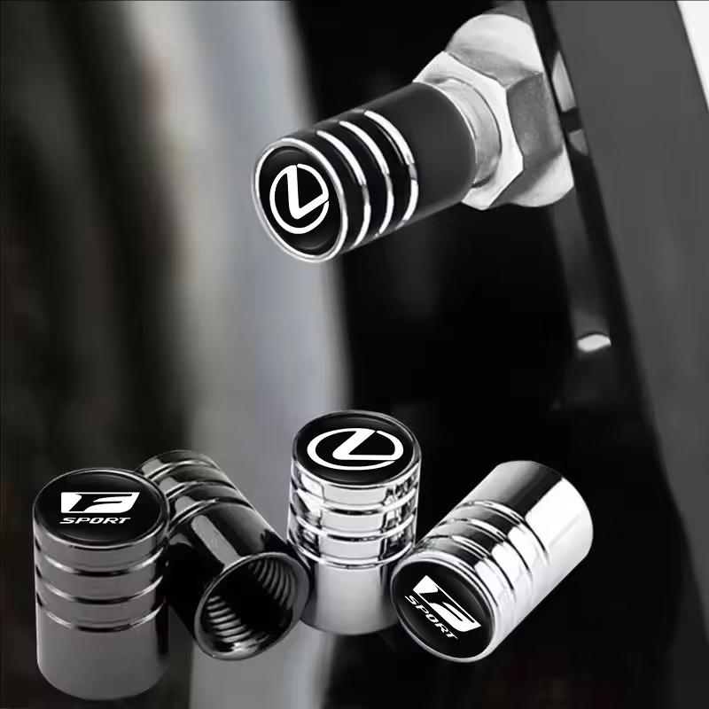 4Pcs Car Metal Wheel Tire Valve Air Stem Cap For Lexus F SPORT IS250 IS200 CT200h GS300 LS430 RX450h LX570 IS300 ES300h NX300h AL9