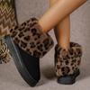 2024 New Leopard Print Design Snow Boots Women Thick Soled Non Slip Short Boots Female Winter Warm Comfortable Plush Ankle Boots