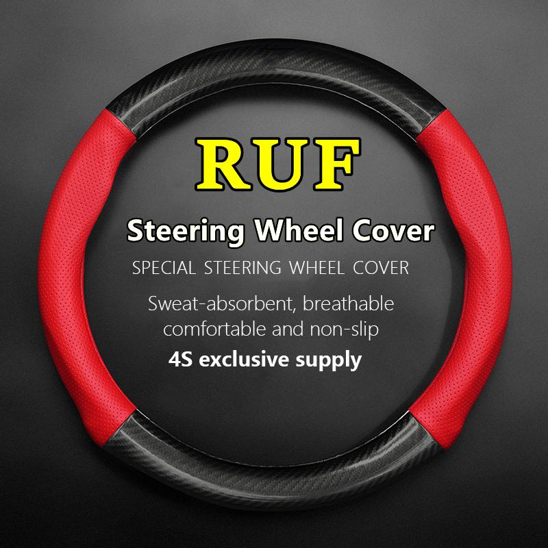 No Smell Thin For RUF Steering Wheel Cover Genuine Leather Carbon Fiber Fit RT Bergmeister XL CTR3 Turbo