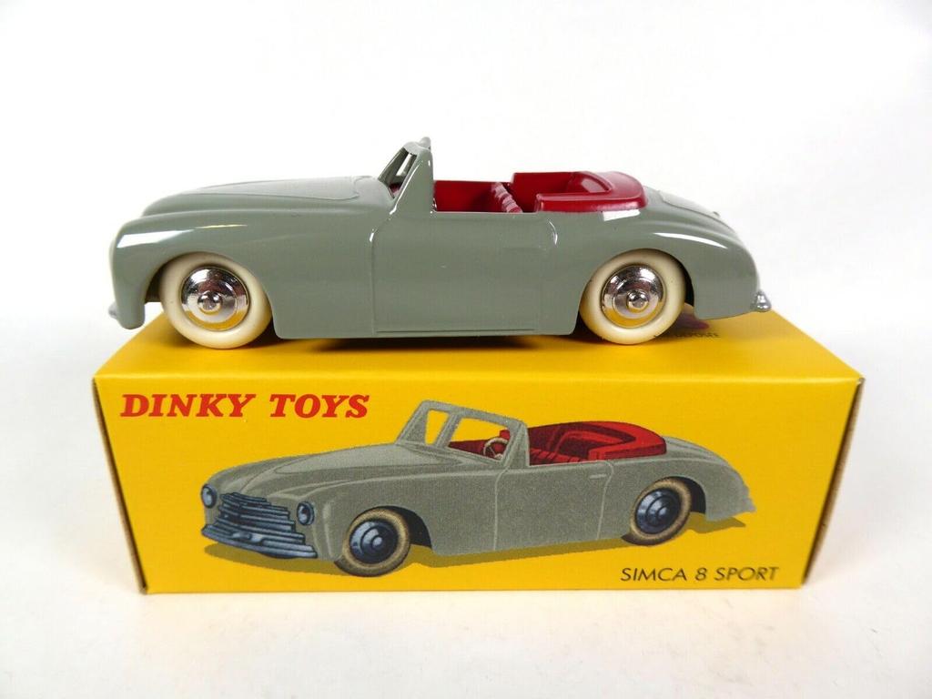 DINKY TOYS Scale Dinky Simca 8 Sport Gray SIMCA 8 Sport Reproduction Diecast Model Car 1/43