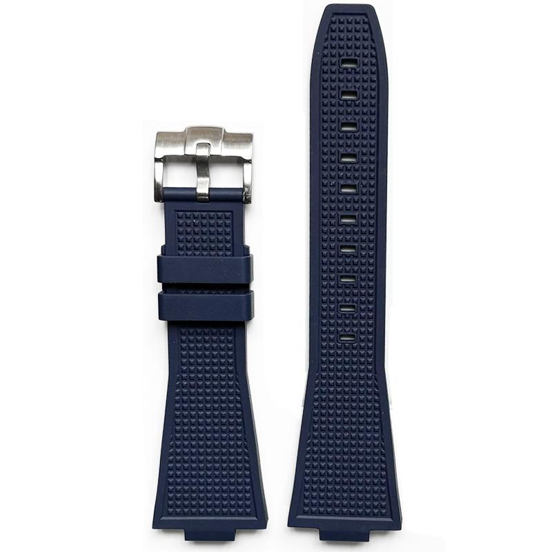 Ремешок из FKM для Tissot PRX Series T137.407/T137.410 Super Player 40 мм Выпуклый Фторкаучуковый Браслет для часов с Быстросъемным креплением 12 мм