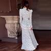 2024 Осень Женское Французское Платье-Двойка для Чаепития, Приталенное Длинное Платье