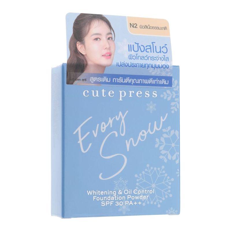 Cute Press - Осветляющая пудра для лица Evory Snow с контролем жирности SPF 30 PA ++