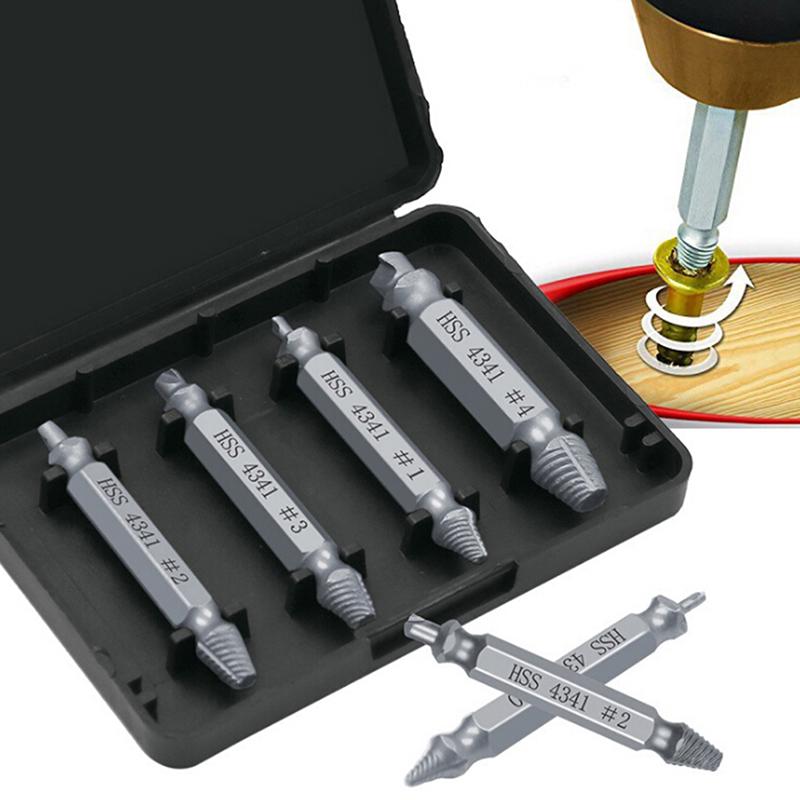 6Pcs/Set Portable Broken Bolt Remover Tool Universal Damaged Screw Extractor Speed Out Drill Bits