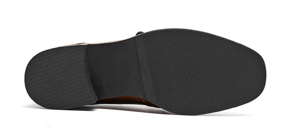 Оригинальные Толстые Оксфорды [ZUYEE] Женские Туфли на Шнуровке, Кожа, Броги, Каблук, Обувь, Для Поездок на Работу, Черный, 23.0 см