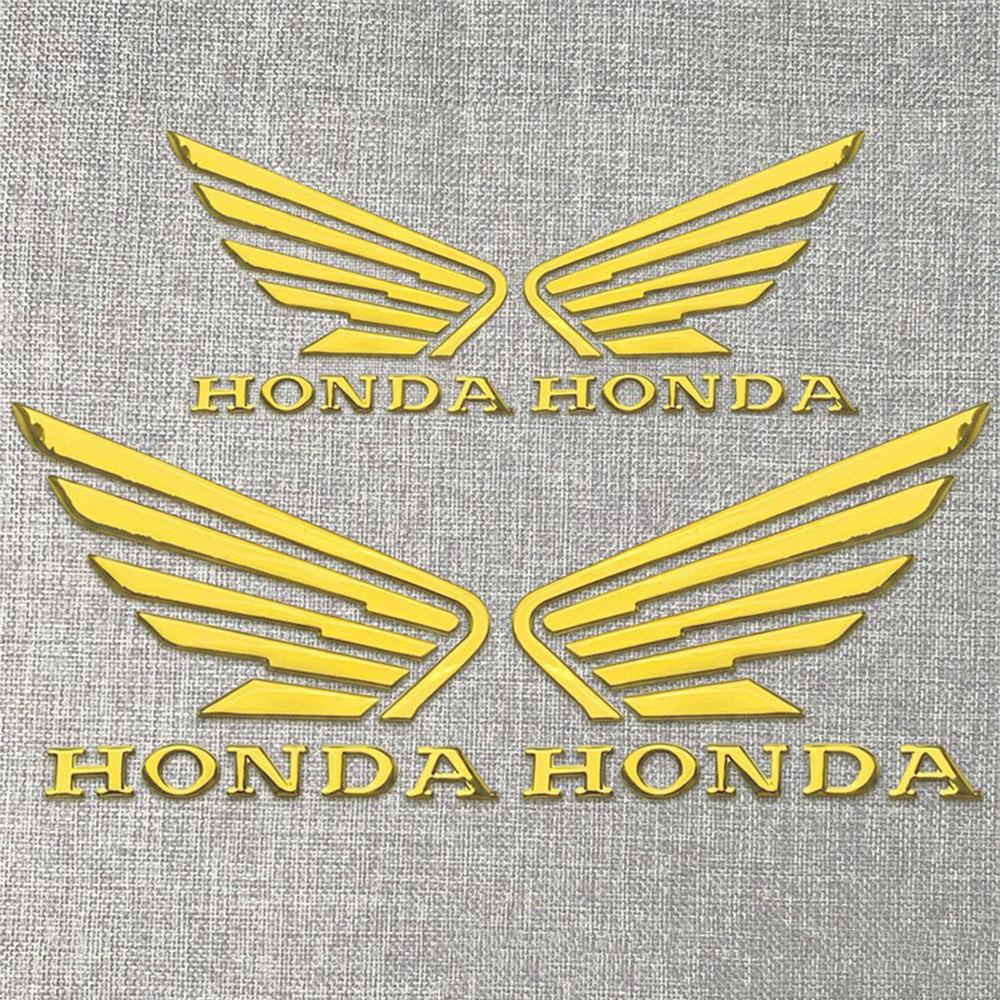 Подходит для модификации мотоциклов и автомобилей Honda, 3D мягкие виниловые наклейки Логотип HONDA Крылья Декали, Наклейки на бак