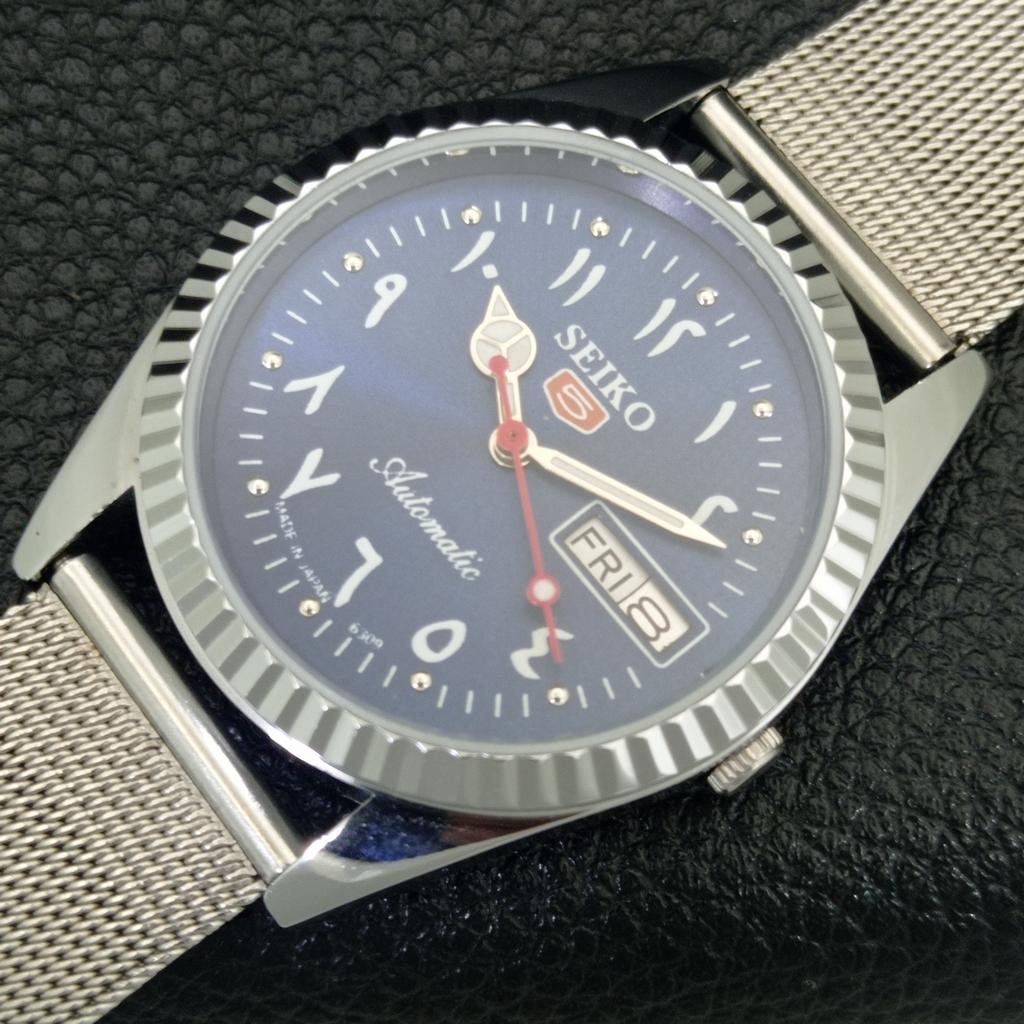 ЯПОНСКИЕ ВИНТАЖНЫЕ ОТРЕМОНТИРОВАННЫЕ МУЖСКИЕ АВТОМАТИЧЕСКИЕ ЧАСЫ SEIKO 5 6309A С СИННИМ ЦИФЕРБЛАТОМ a442484-1